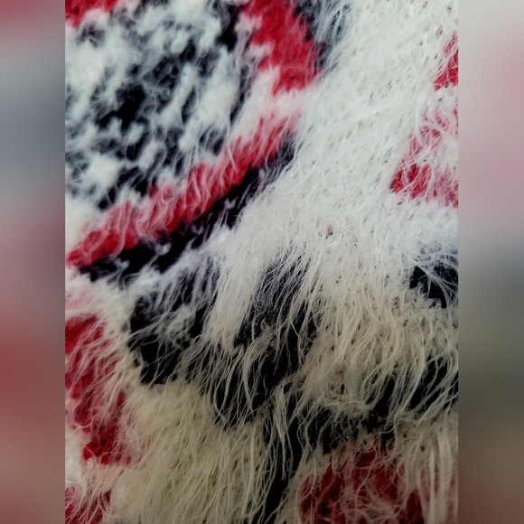 Knox Rose Women's Open Front Cardigan Nordic/Isle Pattern Fuzzy/Eyelach Medium - Picture 12 of 16